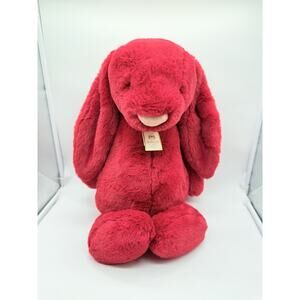 Authentic Jellycat BIG Bashful Luxe Bunny Scarlett HUGE Stuffed Plush New